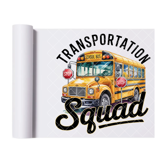 Transportation Club School Bus Driver - Direct Print Film Transfer for T-Shirts, Cotton, Polyester & Blends - High-Quality Print