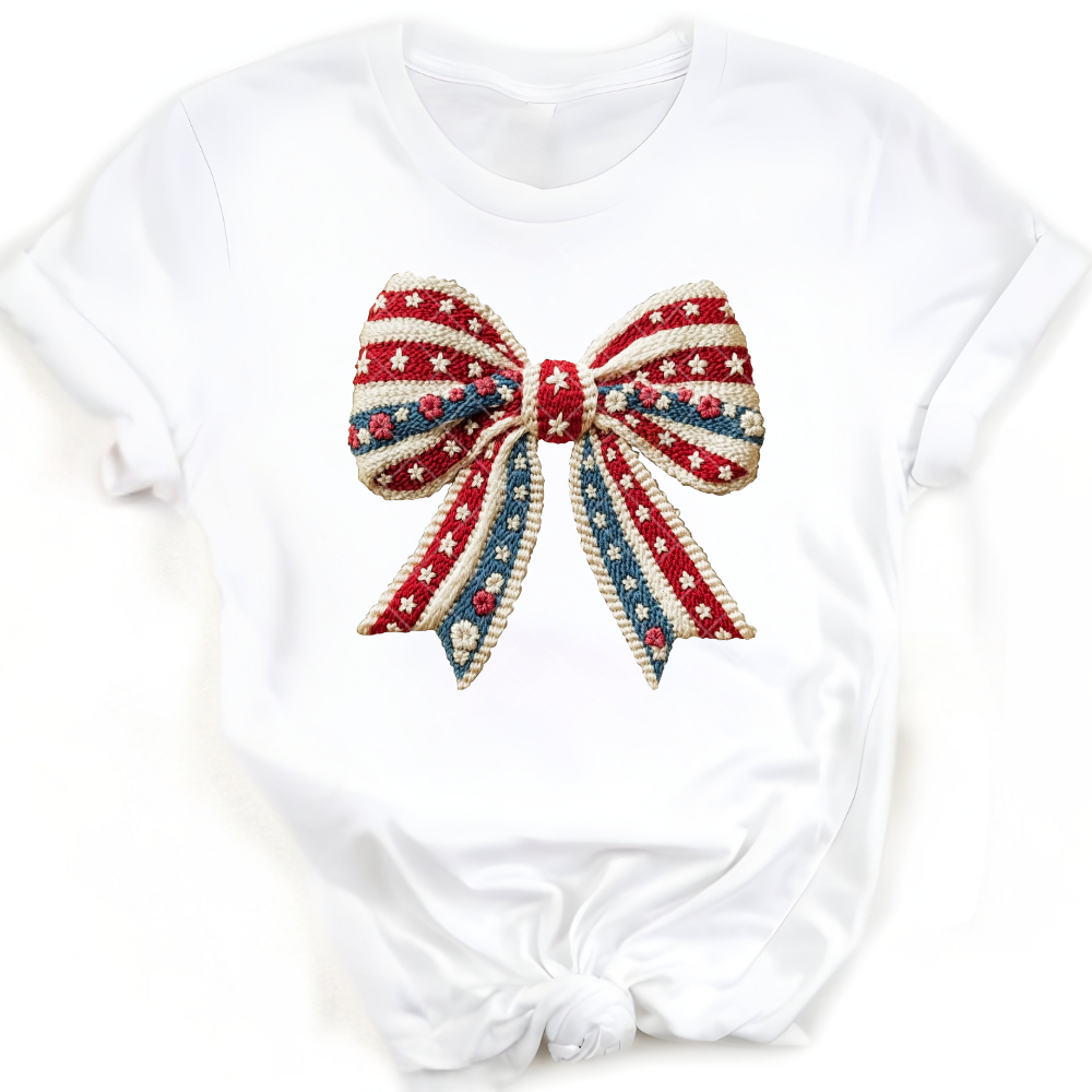Fabric Flag Bow - Premium Graphic T-Shirt for Casual Wear