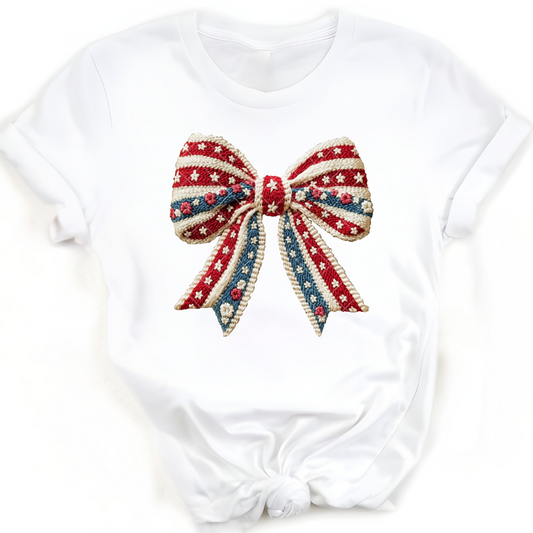 Fabric Flag Bow - Premium Graphic T-Shirt for Casual Wear