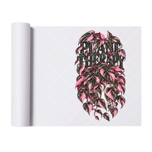 Plant Therapy Pink Princess Philodendron - Ready To Press Print Transfer for Apparel, Cotton, Polyester & Blends - High-Quality Print- Commercial Grade