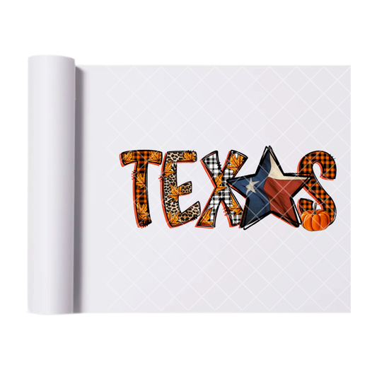 Texas Fall - Ready To Press Print Transfer for Apparel, Cotton, Polyester & Blends - High-Quality Print- Commercial Grade