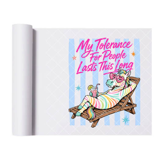 My Tolerance Zebra - Direct Print Film Transfer for Trendy T-Shirts, Cotton, Polyester & Blends - High-Quality Print