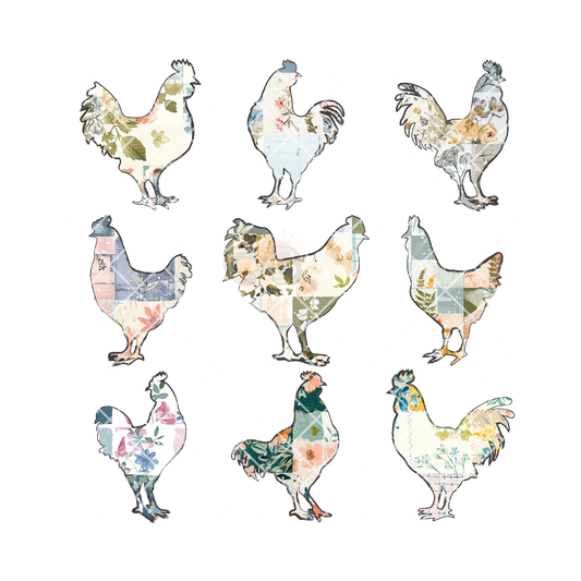 Chicken quilt silhouette PNG