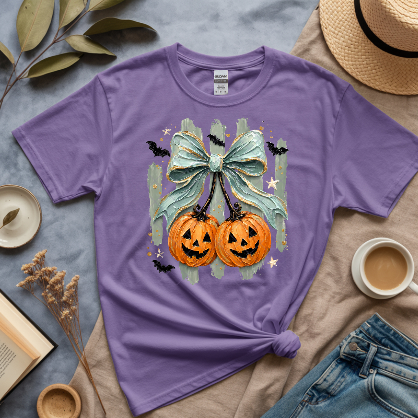 Smudge Paint Cherry Pumpkins - Premium Graphic T-Shirt for Casual Wear