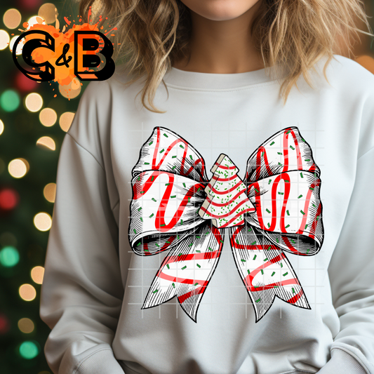 Christmas Tree Cake Bow T-Shirt