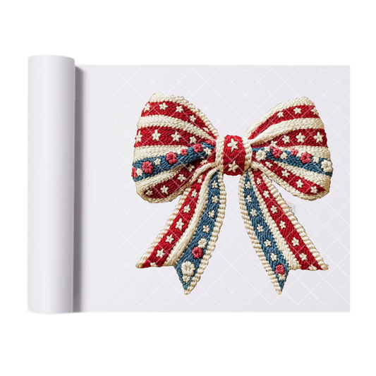 Fabric Flag Bow - Direct Print Film Transfer for T-Shirts, Cotton, Polyester & Blends - High-Quality Print