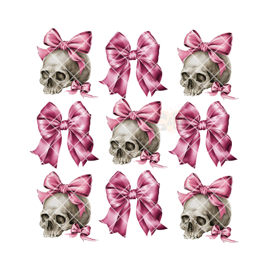 Skulls and pink bows PNG