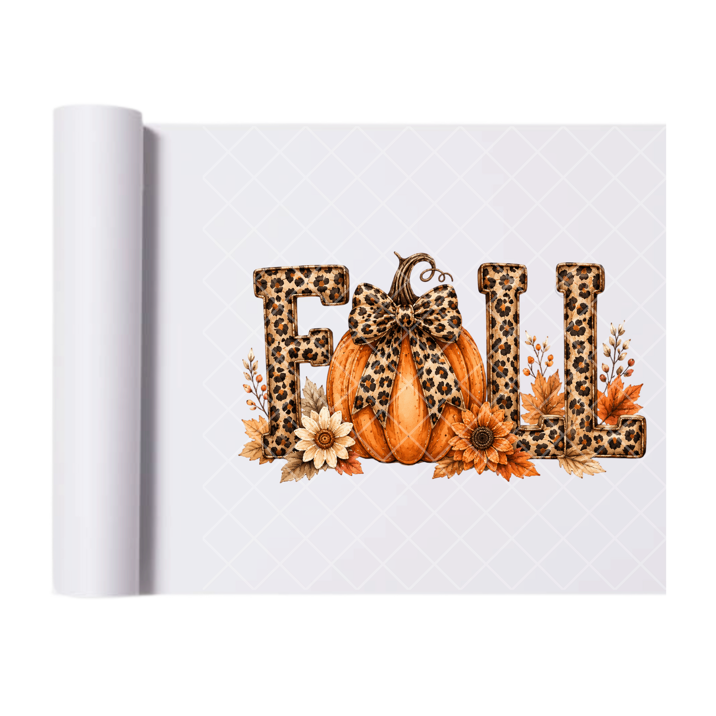 Leopard Print Fall and Pumpkin - Ready To Press Print Transfer for Apparel, Cotton, Polyester & Blends - High-Quality Print- Commercial Grade