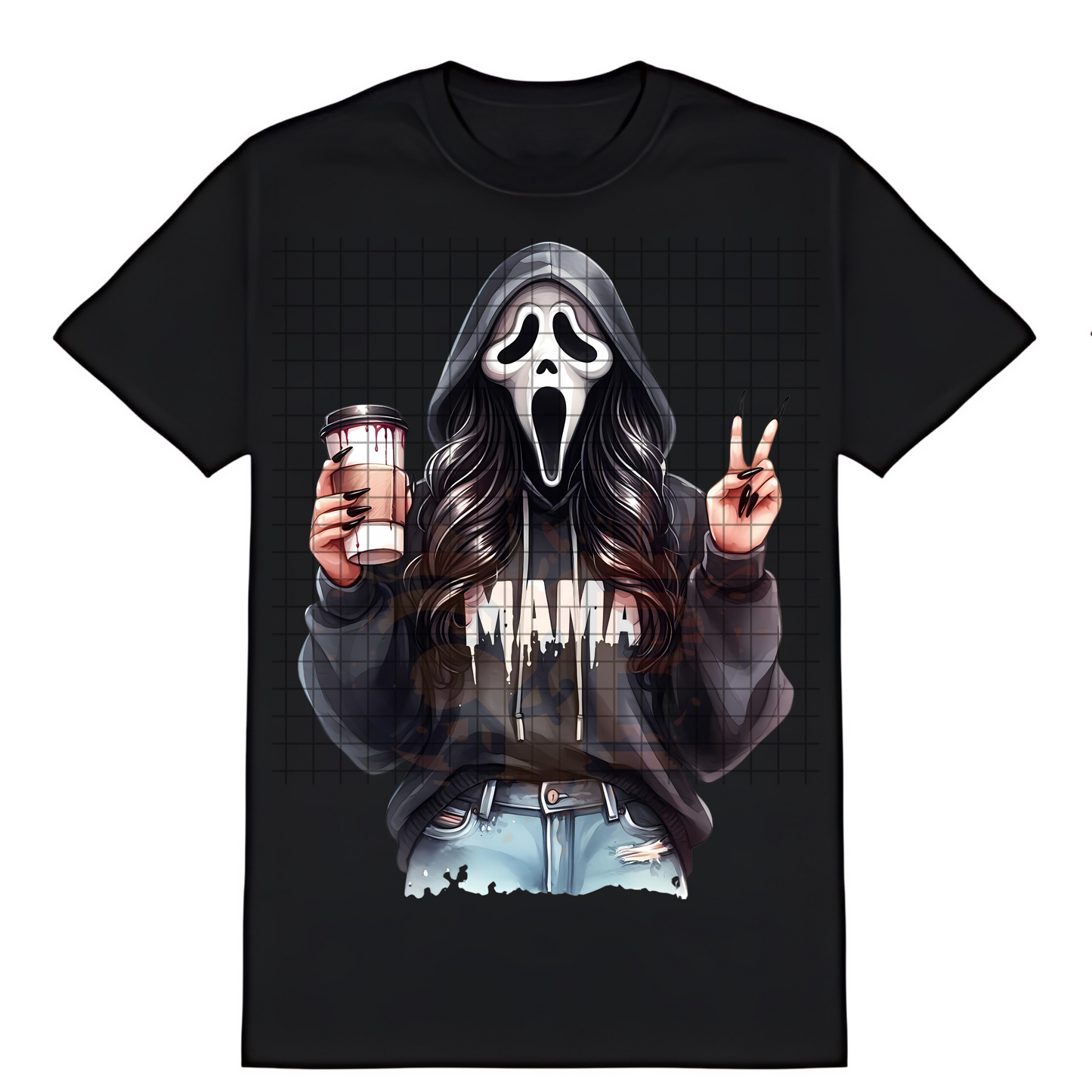 Ghostface MAMA Black Hair T-Shirt