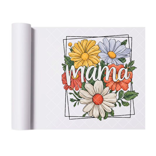 Mama Wildflowers Frame - Direct Print Film Transfer for T-Shirts, Cotton, Polyester & Blends - High-Quality Print