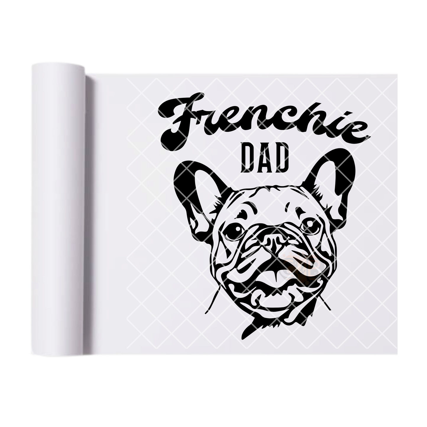 Frenchie dad black stencil DTF film t shirt transfer