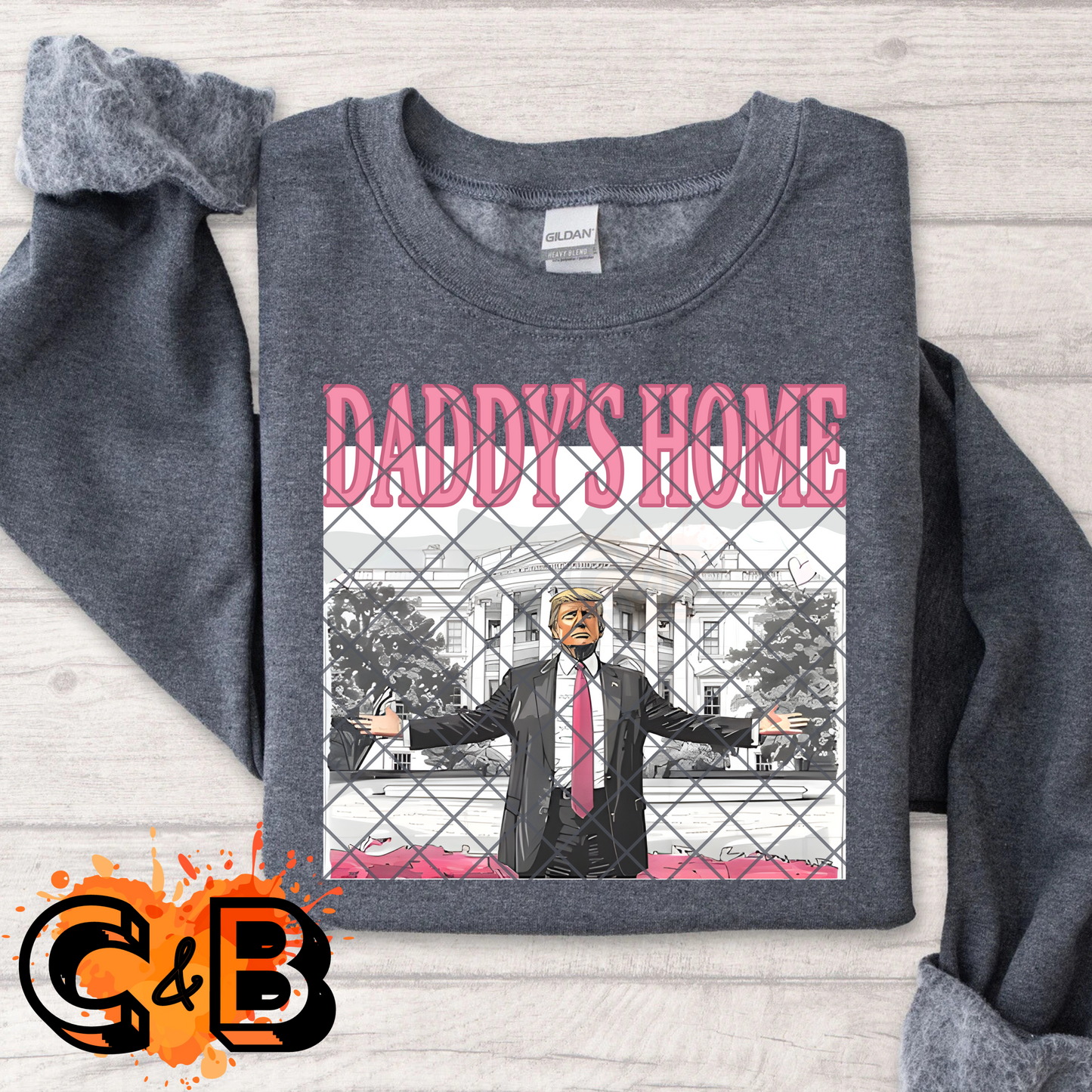 Daddy’s Home Black Suit Pink Font DTF Transfer