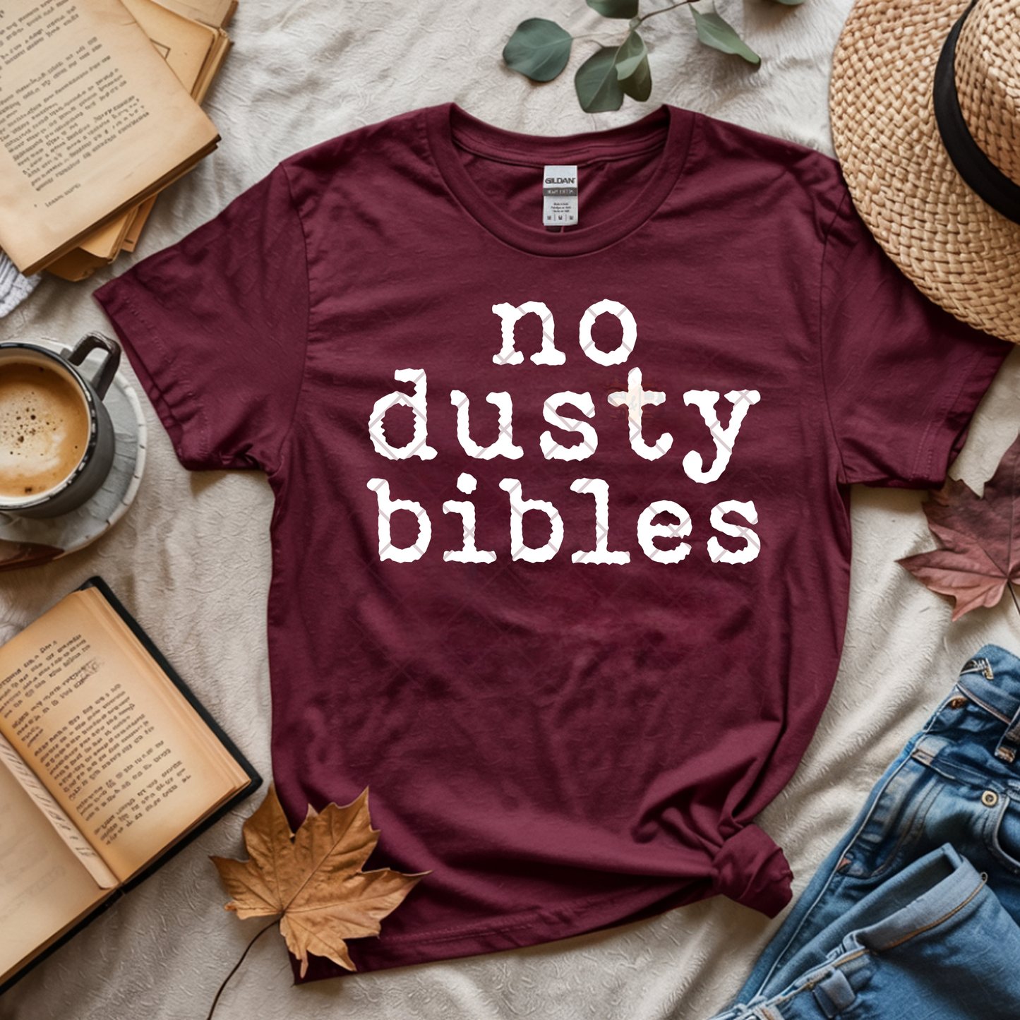 No Dusty Bibles Text - Premium Graphic T-Shirt for Casual Wear