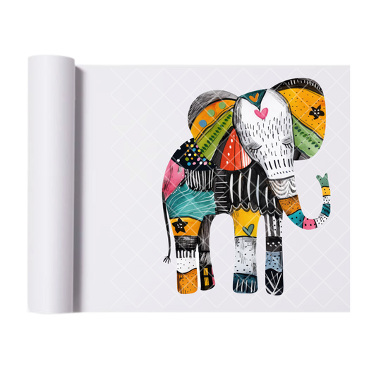 Elephant Art Painting - Direct Print Film Transfer for Trendy T-Shirts, Cotton, Polyester & Blends - High-Quality Print