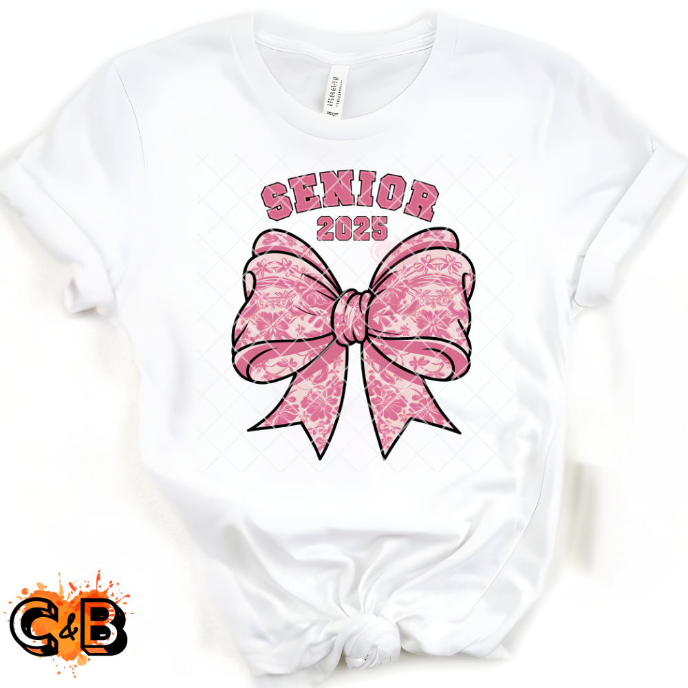 Senior 2025 Pink Bow PNG