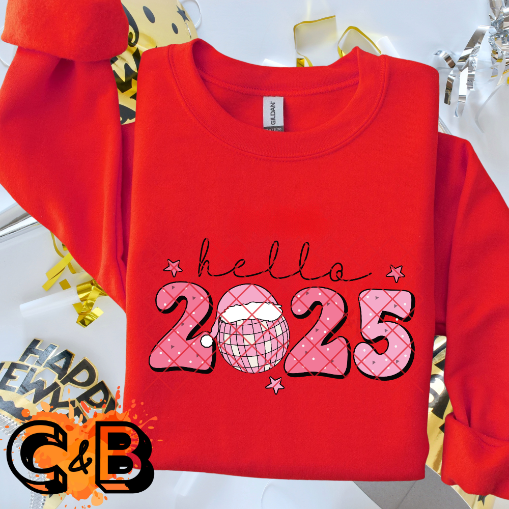 Hello 2025 pink disco ball T Shirt