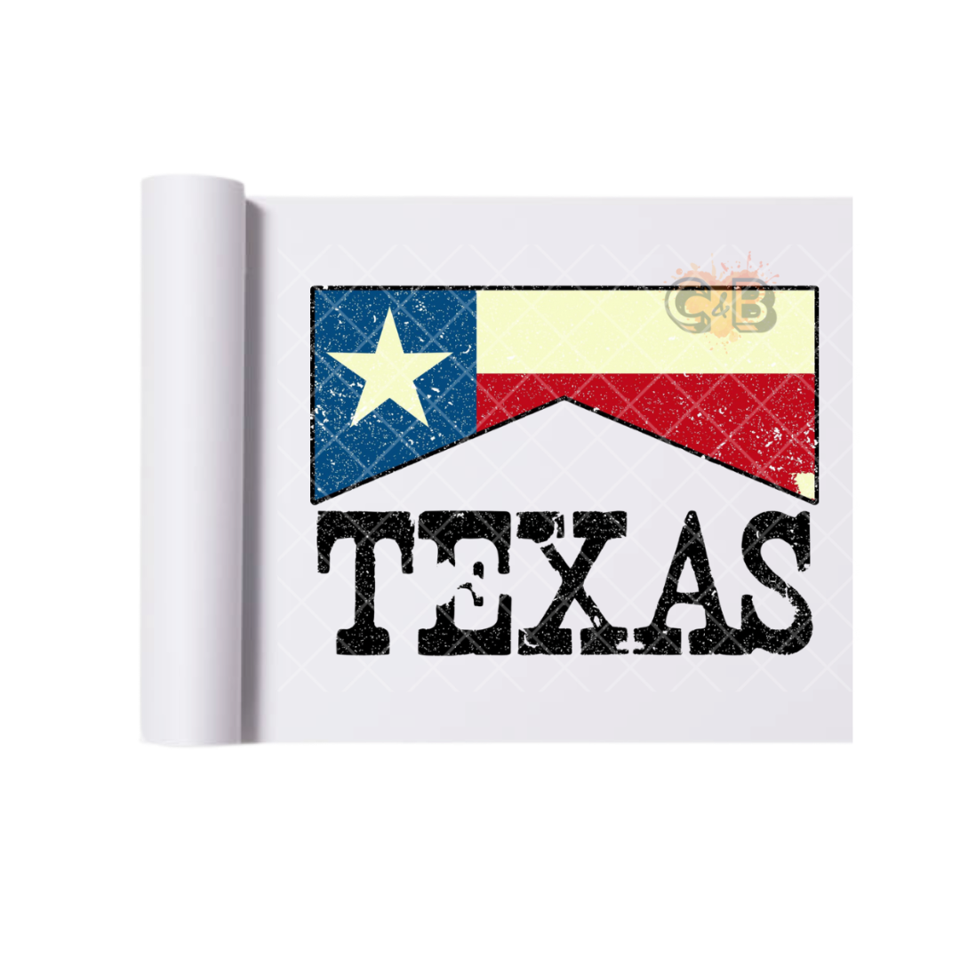 Texas Flag Lettering DTF Transfer