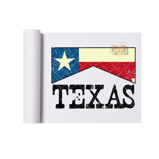 Texas Flag Lettering DTF Transfer