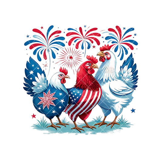 Rooster Patriot Celebration PNG