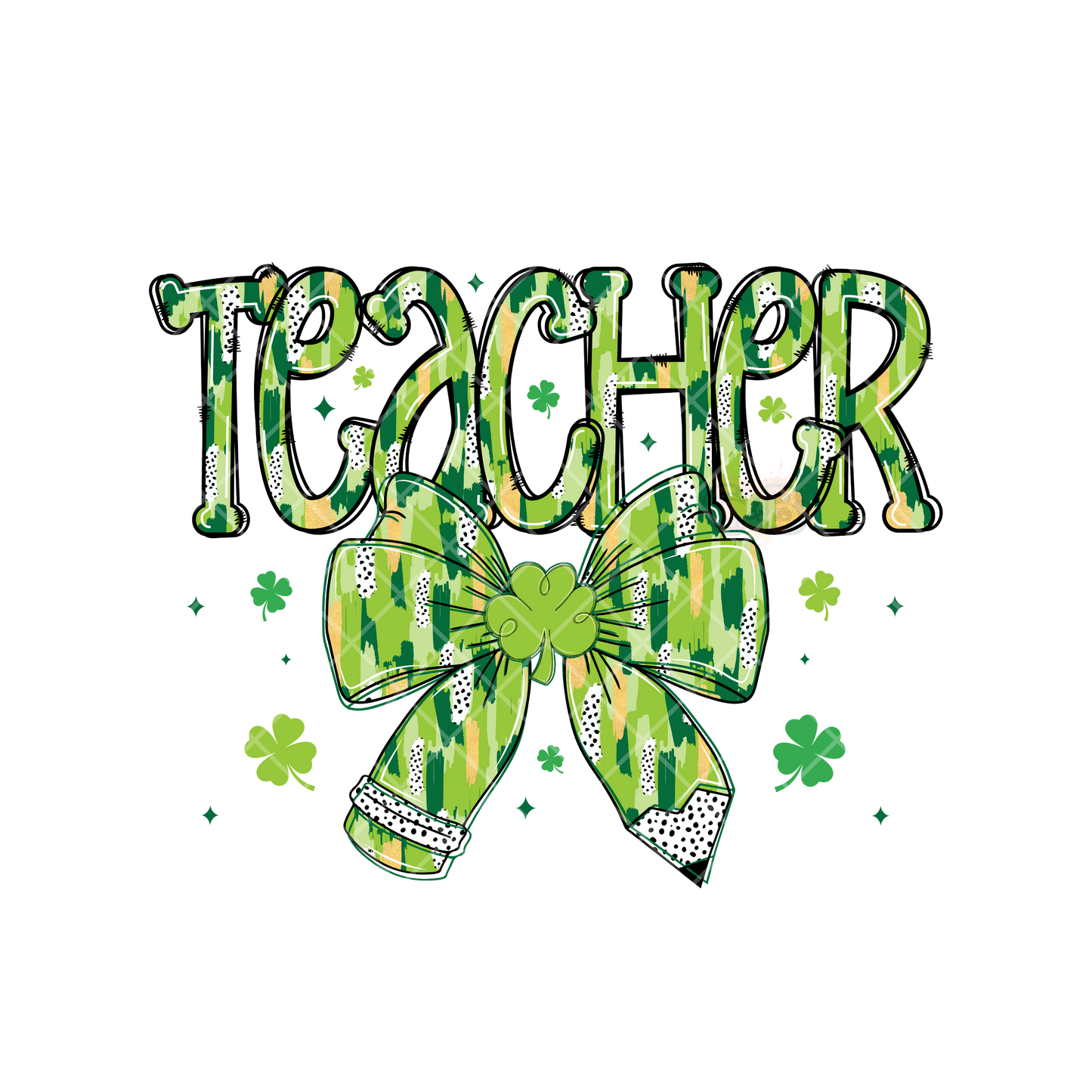 Saint Patrick’s Teacher Bow Pencil PNG