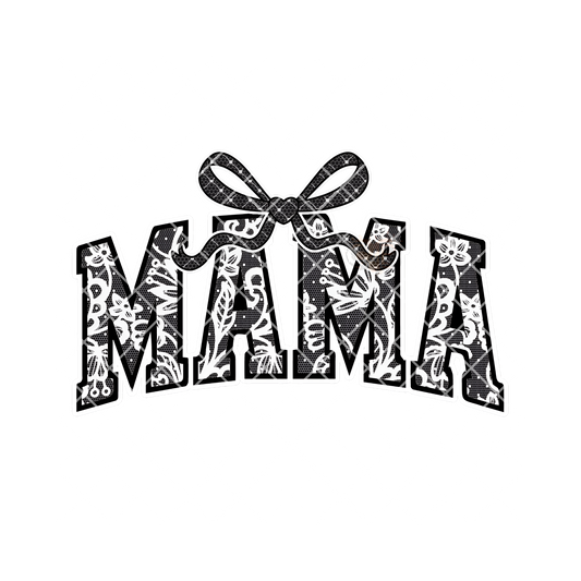 Mama Black and White Ornate PNG