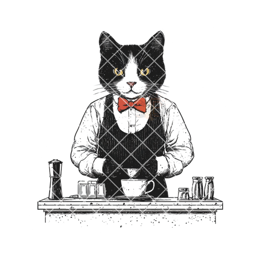 Cat bar red tie PNG