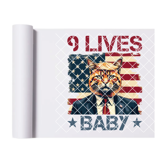 9 Lives Baby DTF Transfer