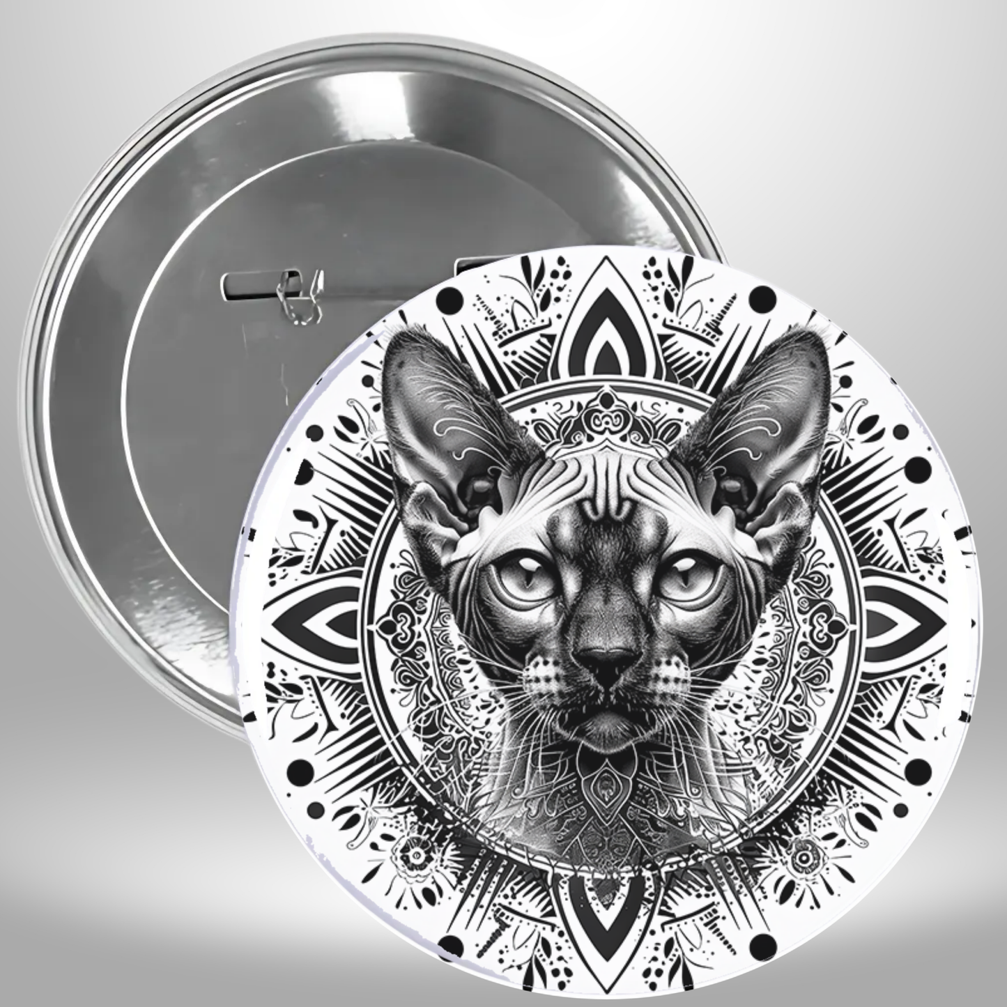 Bw Cat Pinback Button