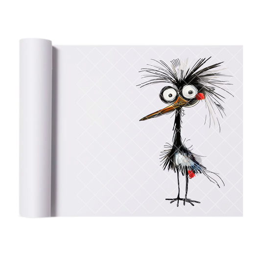 Kooky Black Bird - Direct Print Film Transfer for Trendy T-Shirts, Cotton, Polyester & Blends - High-Quality Print