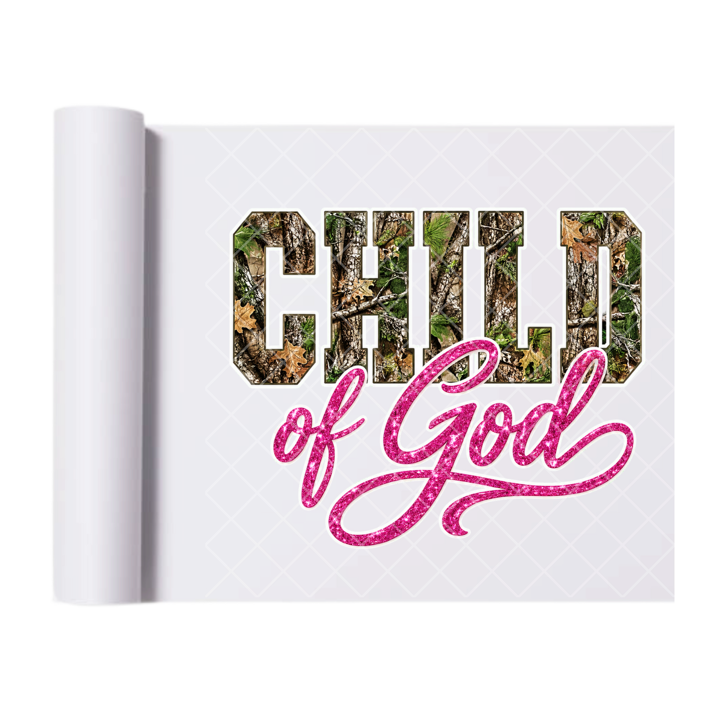 Camo Child Of God - Direct-To-Film Heat Transfer for T-Shirts, Cotton, Polyester & Blends - High-Quality Print