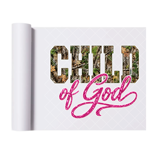 Camo Child Of God - Direct-To-Film Heat Transfer for T-Shirts, Cotton, Polyester & Blends - High-Quality Print