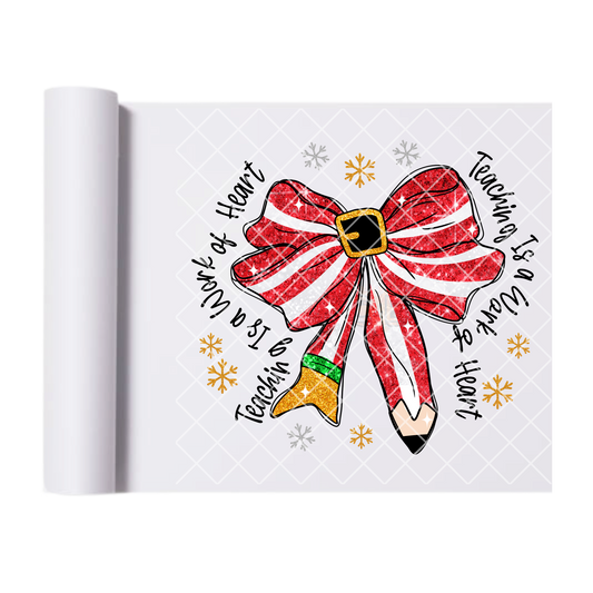 Santa Pencil Bow DTF Transfer