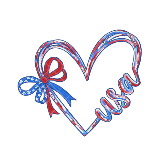 Heart Ribbon USA PNG