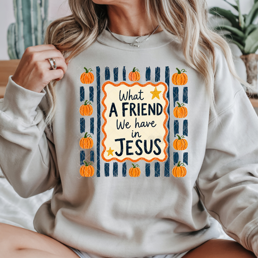 What A Friend We Have In Jesus Pumpkins - Premium Graphic T-Shirt for Casual Wear