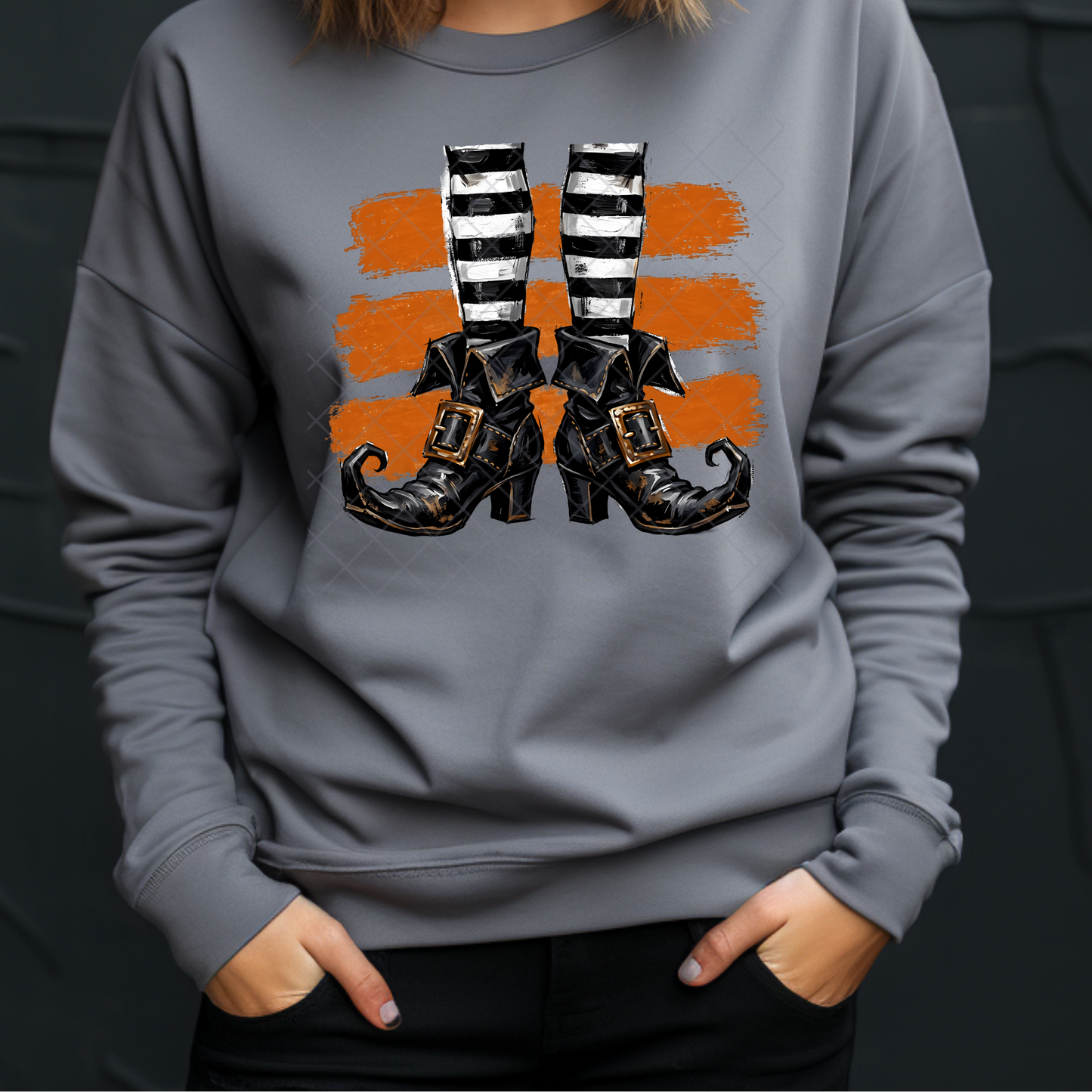 Witch Shoes w/ Orange Lines - Premium Graphic T-Shirt for Casual Wear