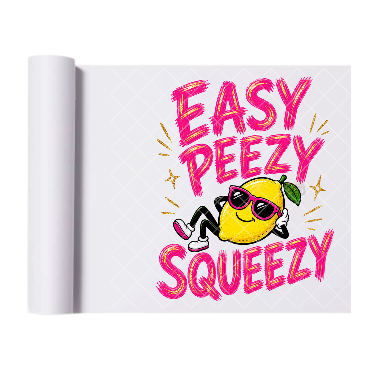 Easy Peezy Lemon Squeezy - Ready To Press Print Transfer for Apparel, Cotton, Polyester & Blends - High-Quality Print- Commercial Grade