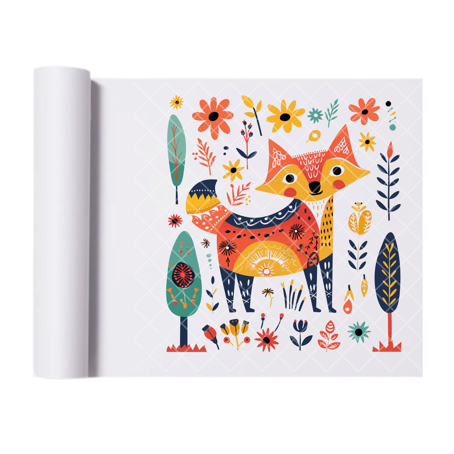 Pattern Fox Blend - Direct Print Film Transfer for Trendy T-Shirts, Cotton, Polyester & Blends - High-Quality Print