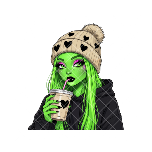 Green Halloween Love Babe PNG File