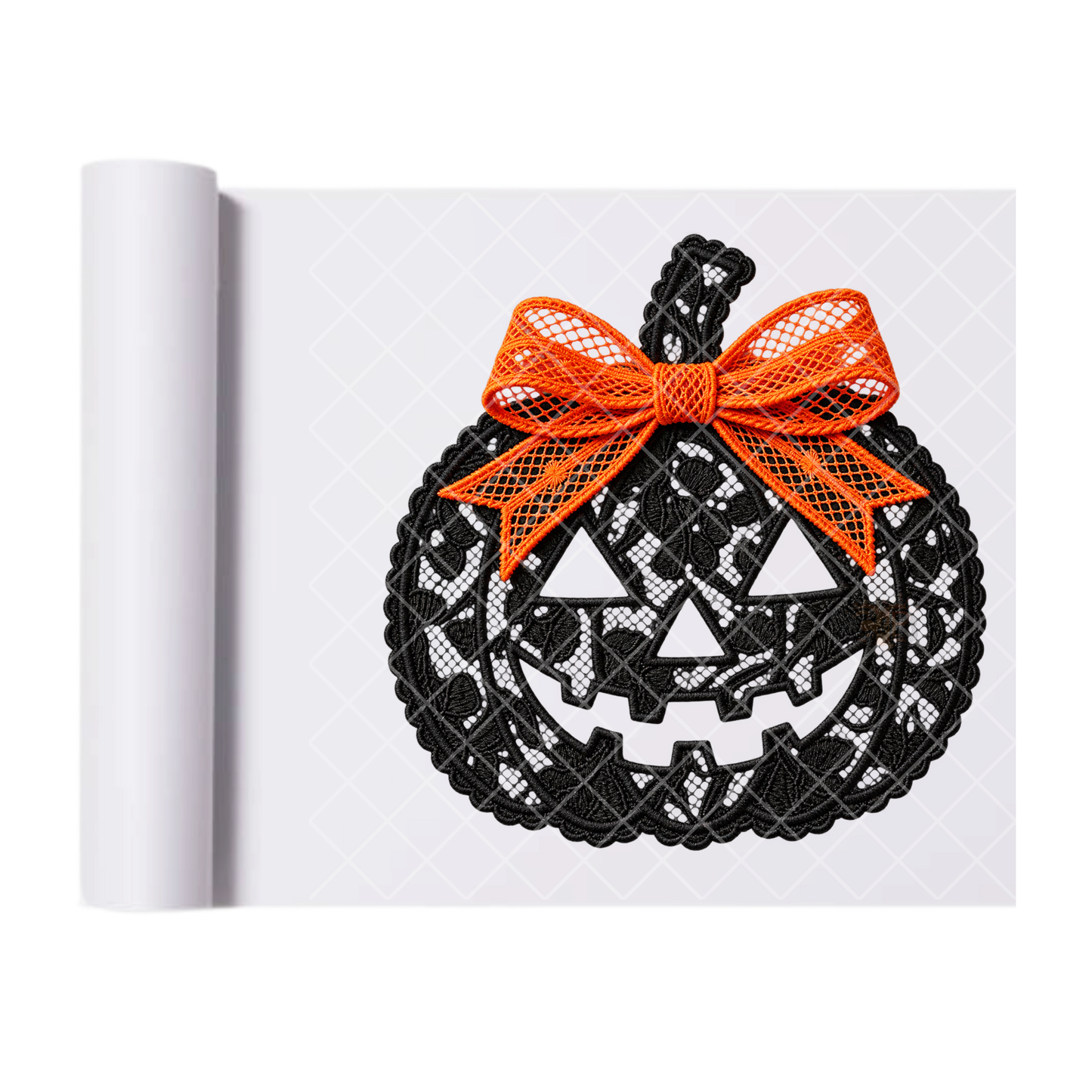 Lace Black Pumpkin - Ready To Press Print Transfer for Apparel, Cotton, Polyester & Blends - High-Quality Print- Commercial Grade