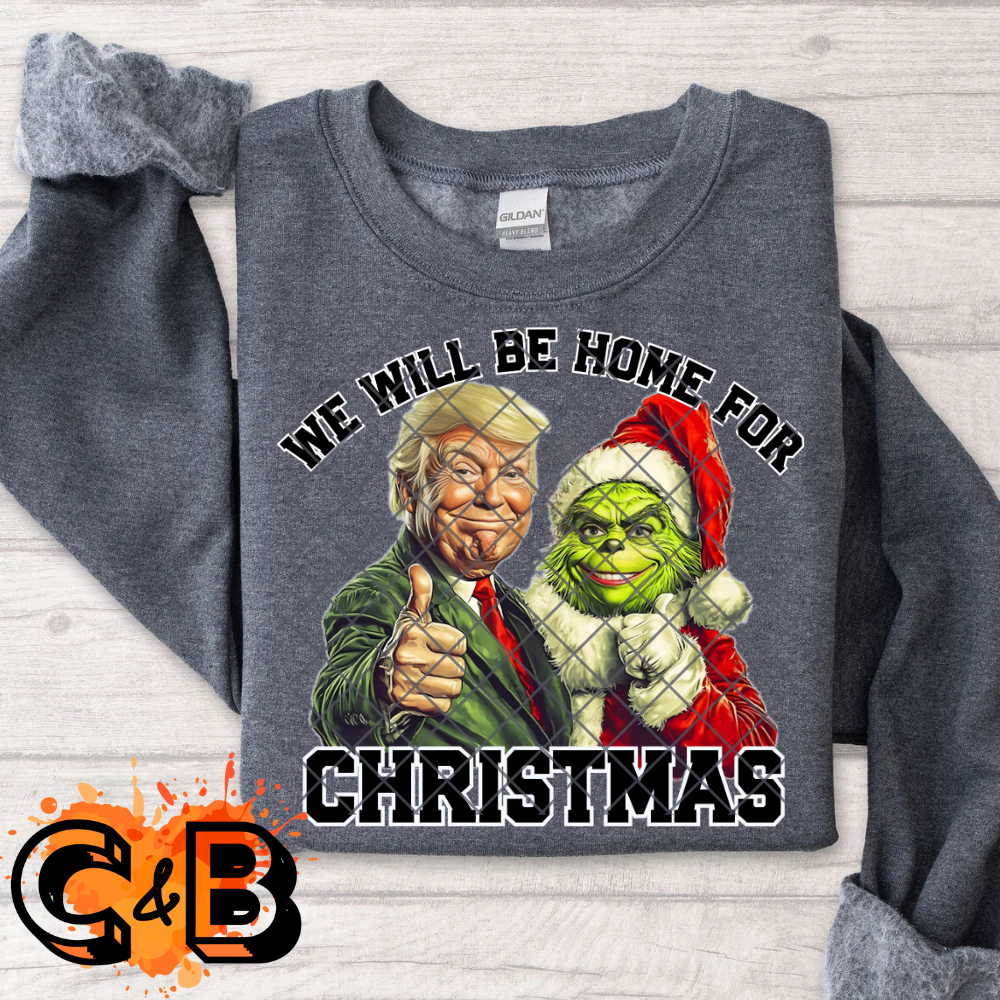 Home For Christmas Trump Green Man DTF Transfer