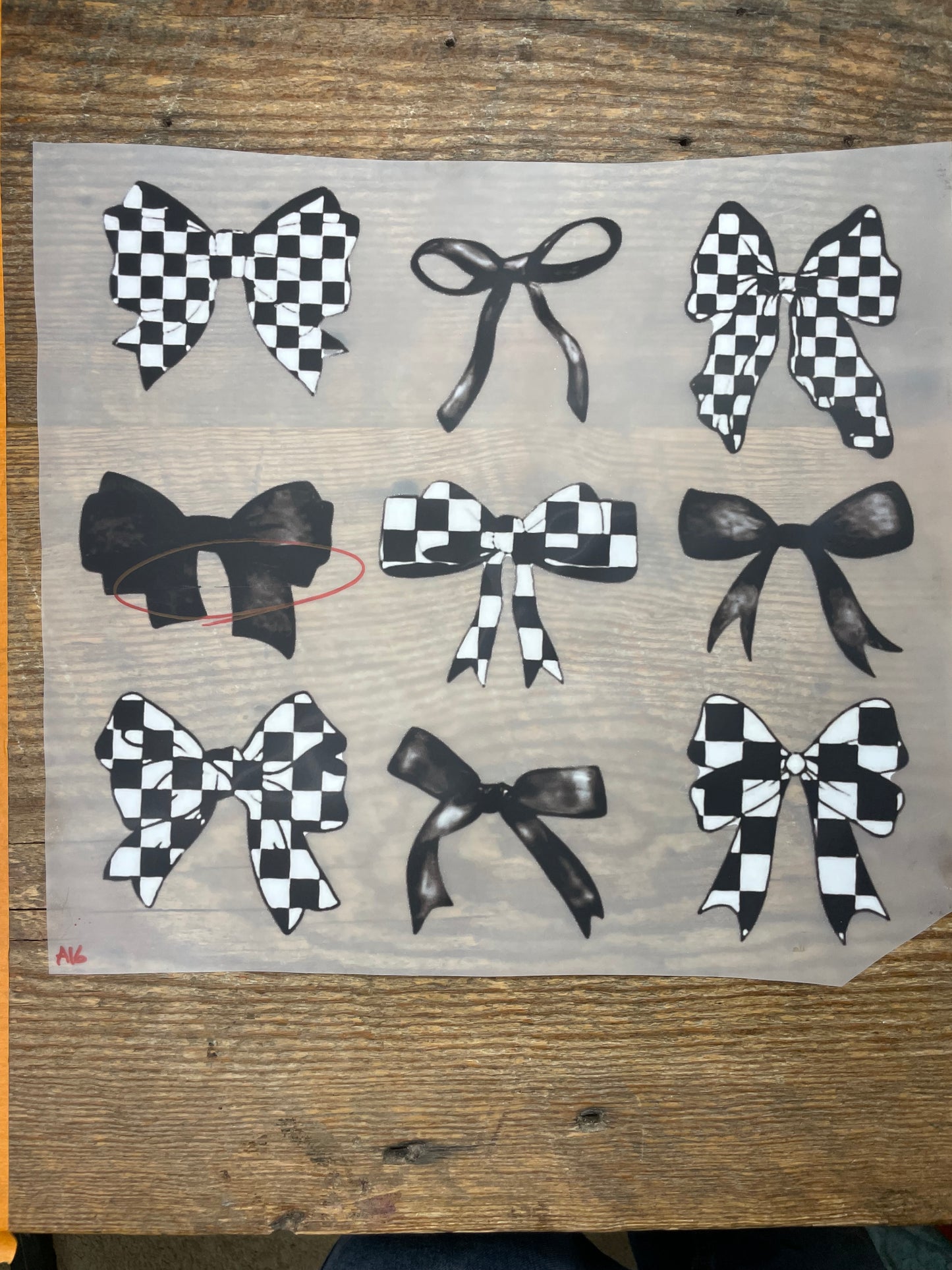 Checkered bows #A16 Discount Print