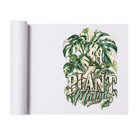 Plant Mama Variegated Monstera - Ready To Press Print Transfer for Apparel, Cotton, Polyester & Blends - High-Quality Print- Commercial Grade