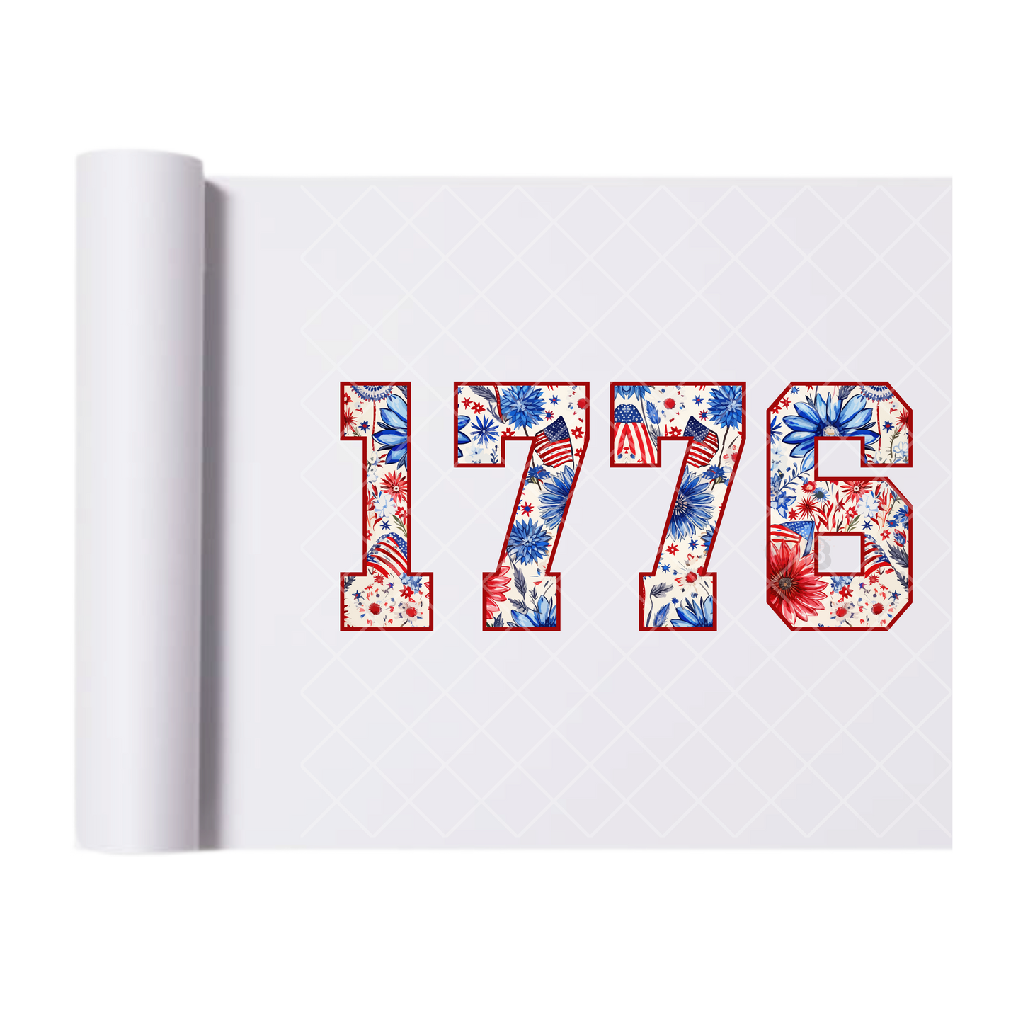 1776 Independence Day Works Inlay - Direct Print Film Transfer for Trendy T-Shirts, Cotton, Polyester & Blends - High-Quality Print
