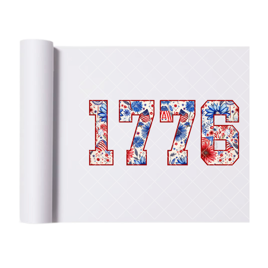 1776 Independence Day Works Inlay - Direct Print Film Transfer for Trendy T-Shirts, Cotton, Polyester & Blends - High-Quality Print