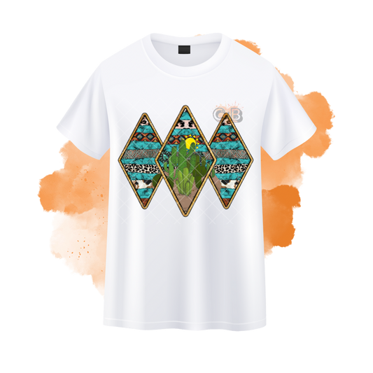 Triple Diamond Cactus Turquoise T-Shirt