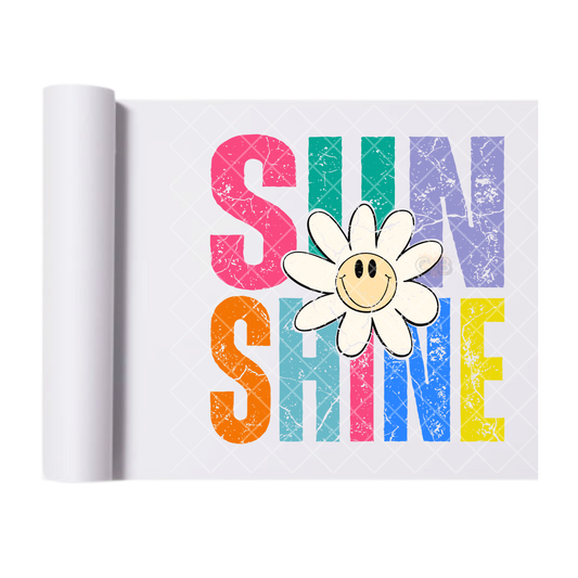 Sunshine Smiley Daisy - Direct Print Film Transfer for Trendy T-Shirts, Cotton, Polyester & Blends - High-Quality Print