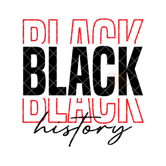 Black history bold font red accent PNG