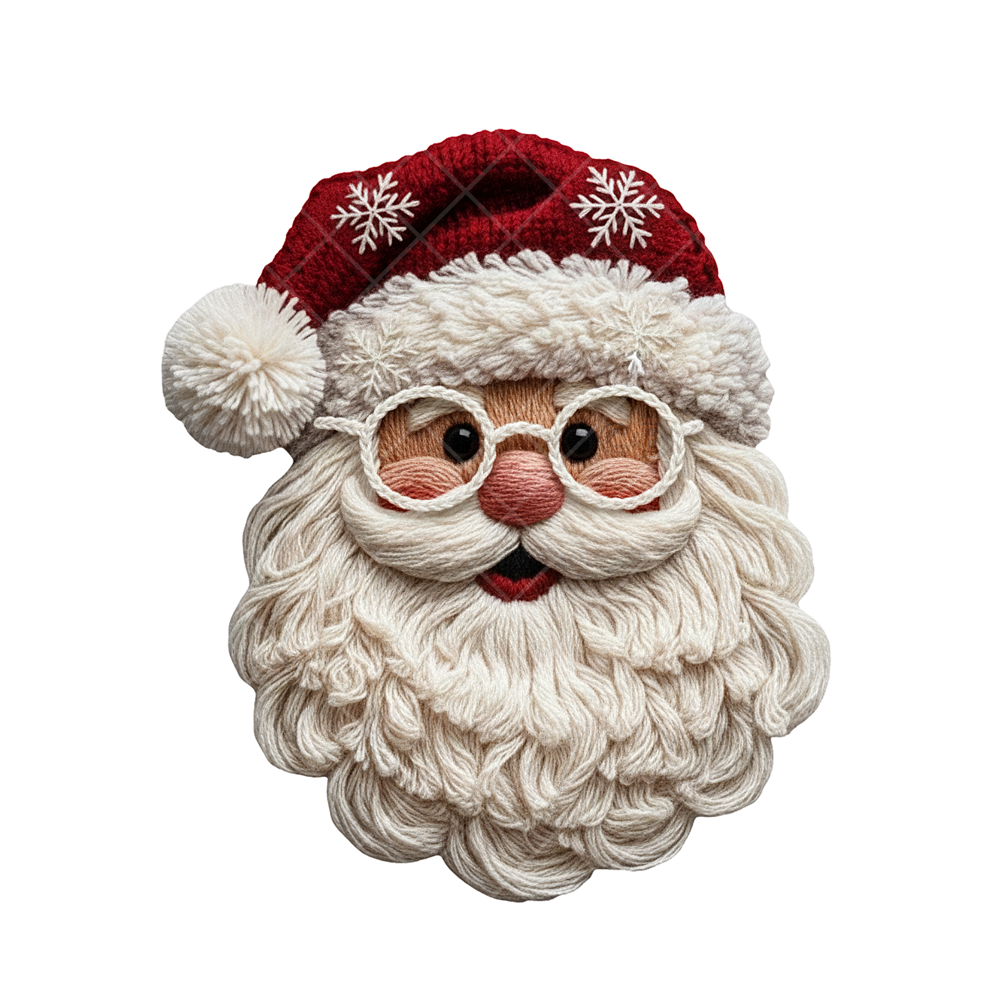 Santa Face Faux Yarn PNG File