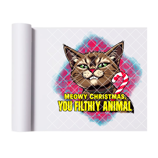 Meowy Christmas you filthy animal film t shirt transfer