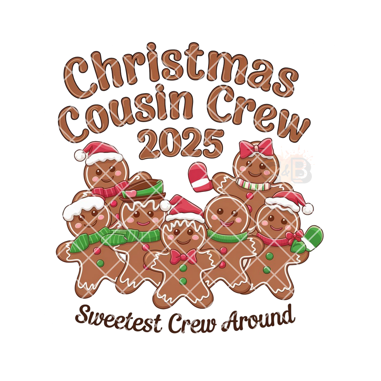 Christmas cousin crew 2025 gingerbread people (year can be changed) T Shirt